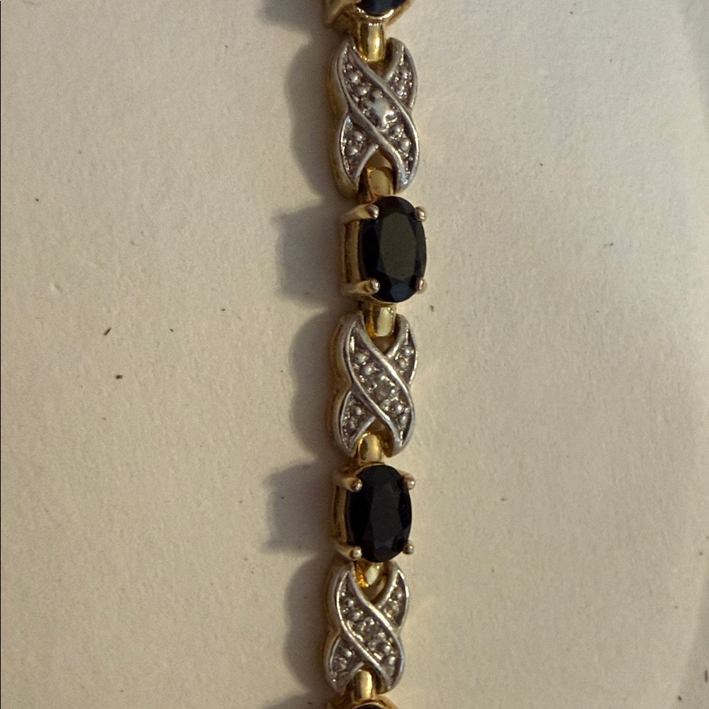sterling silver gold tone sapphire bracelet